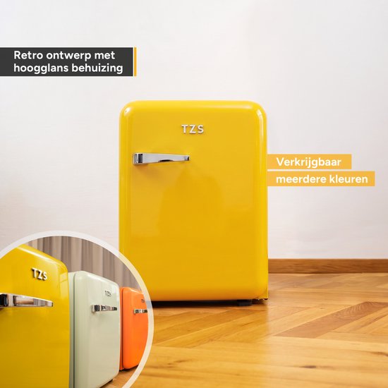 TZS First Austria Mini koelkast - Minibar - 40 liter - Vrijstaand - Volledig stil 22dB - Retro - Geel van TZS First Austria — afbeelding 3
