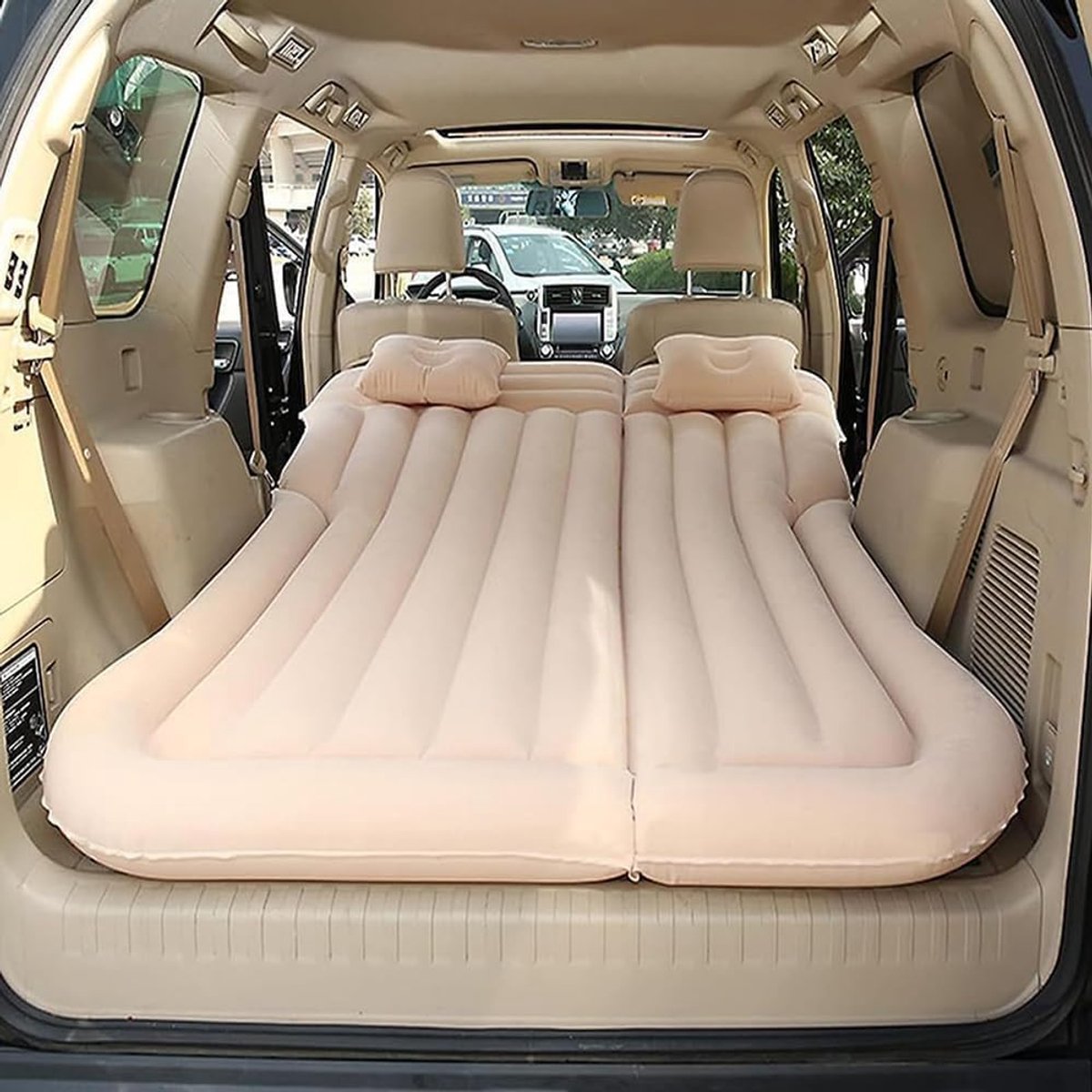 Opblaasbaar Kofferbak Matras - Luchtbed Auto Kampeer Matras - Comfortabel Kamperen - Geflockte Zachte Bovenlaag - Normaal - C