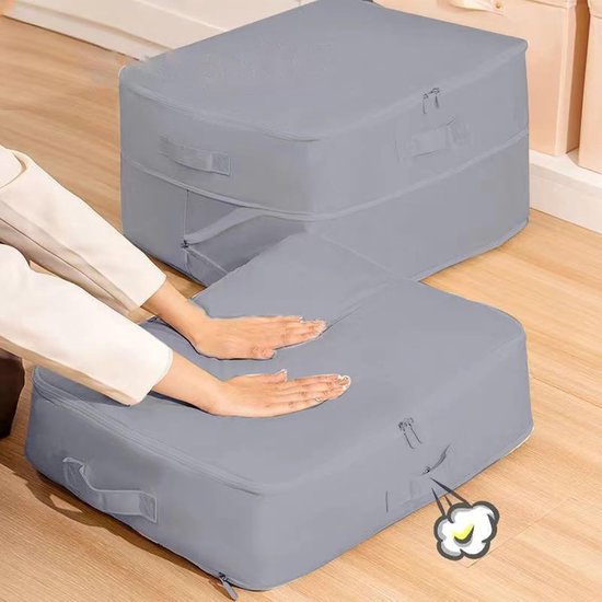 Compressie Opbergzakken - Ruimtebesparende Zakken - Kleding Opbergen - Vochtwerend Schild - 52x46x60cm - Grijs — afbeelding 4