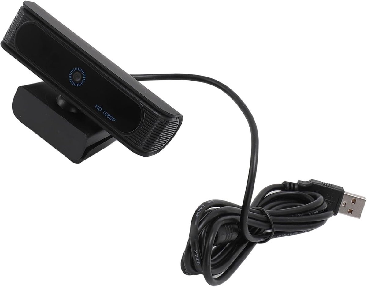 Webcam met Gezichtsherkenning - HD Camera - Veilig Inloggen - 80 Graden Groothoek - 2MP - Zwart