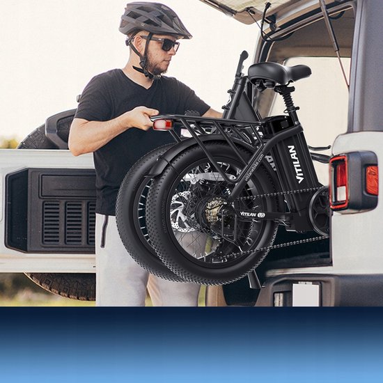 VITILAN U3 Opvouwbare Elektrische Fiets - 48V 13Ah Accu, 120km Bereik, 20" Vetbanden, 7-Speed Shimano, Dubbel Geveerd - Zwart — afbeelding 2