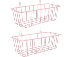 Hooirak Set - Voerbak Kleine Dieren - Georganiseerd Voeren - Veilige Kooi Bevestiging - 23.5 cm Lengte - Roze