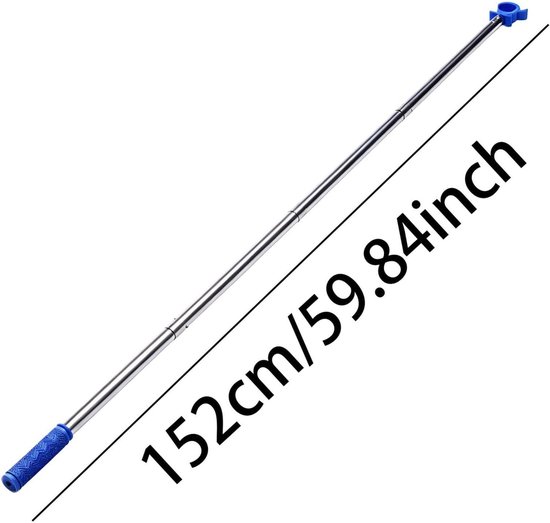 Raamopenerpaal - Jaloezie-opener staaf - Hoge ramen openen - Roestvrijstalen constructie - 152 cm - Zilver — afbeelding 5