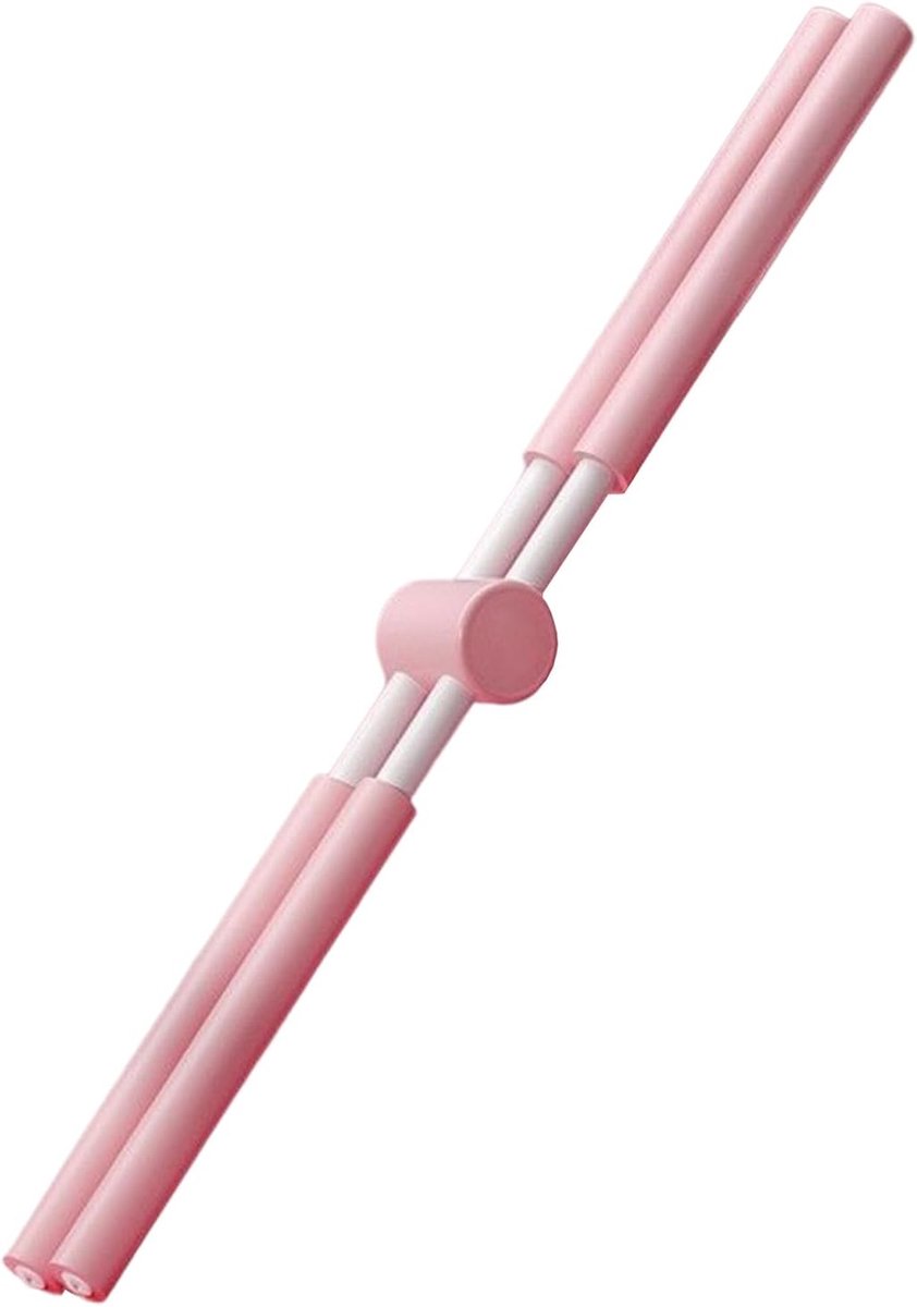 Yogastick Correctiestick - Rugontlastingsstaaf Pilates - Houding Verbeteren - Telescopisch Verstelbaar - 77 cm - Roze