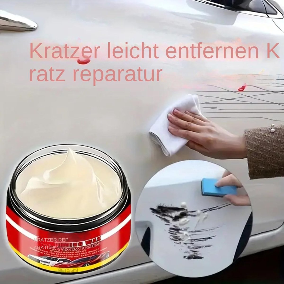 Krassenverwijderaar Voertuig - Polijstcrème Lak - Auto Onderhoud - Hydrofobe Beschermlaag - 50 g - Niet gespecificeerd – foto 2