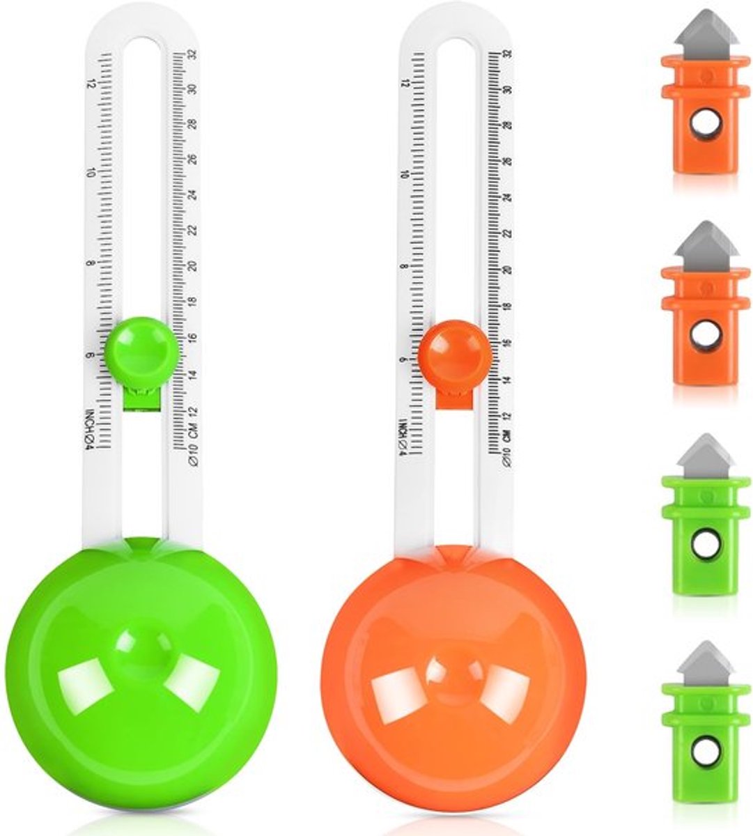 Paper Mes - Set van 2 - Ideaal voor knutselen - Oranje en Groen - Veilig en
