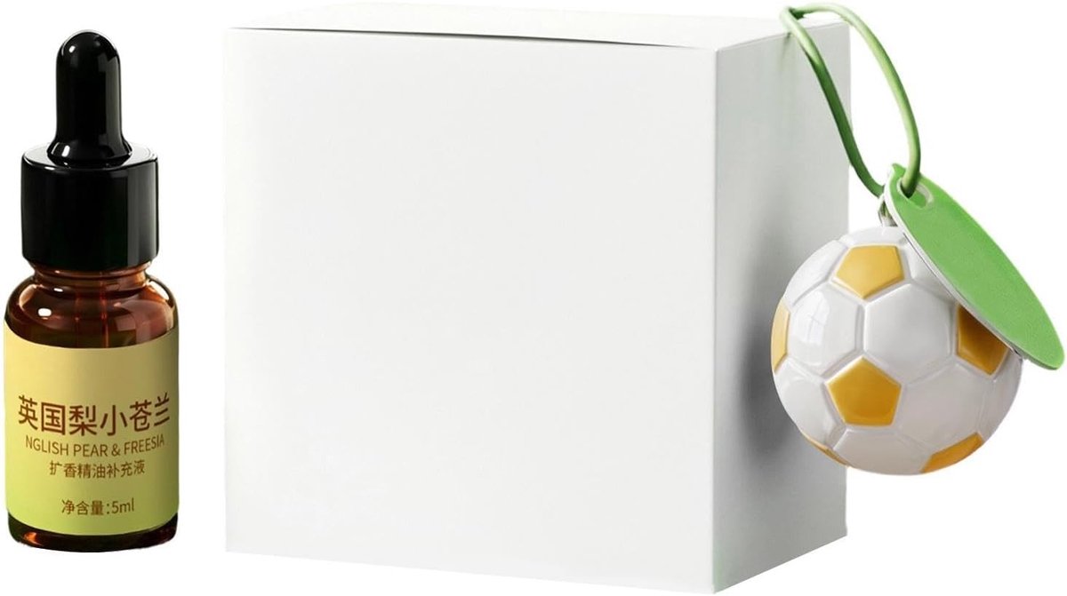 Auto Luchtverfrisser - Geurhanger Auto - Interieur Opfrissen - Voetbal Thema Design - 8 x 8 cm - Zwart
