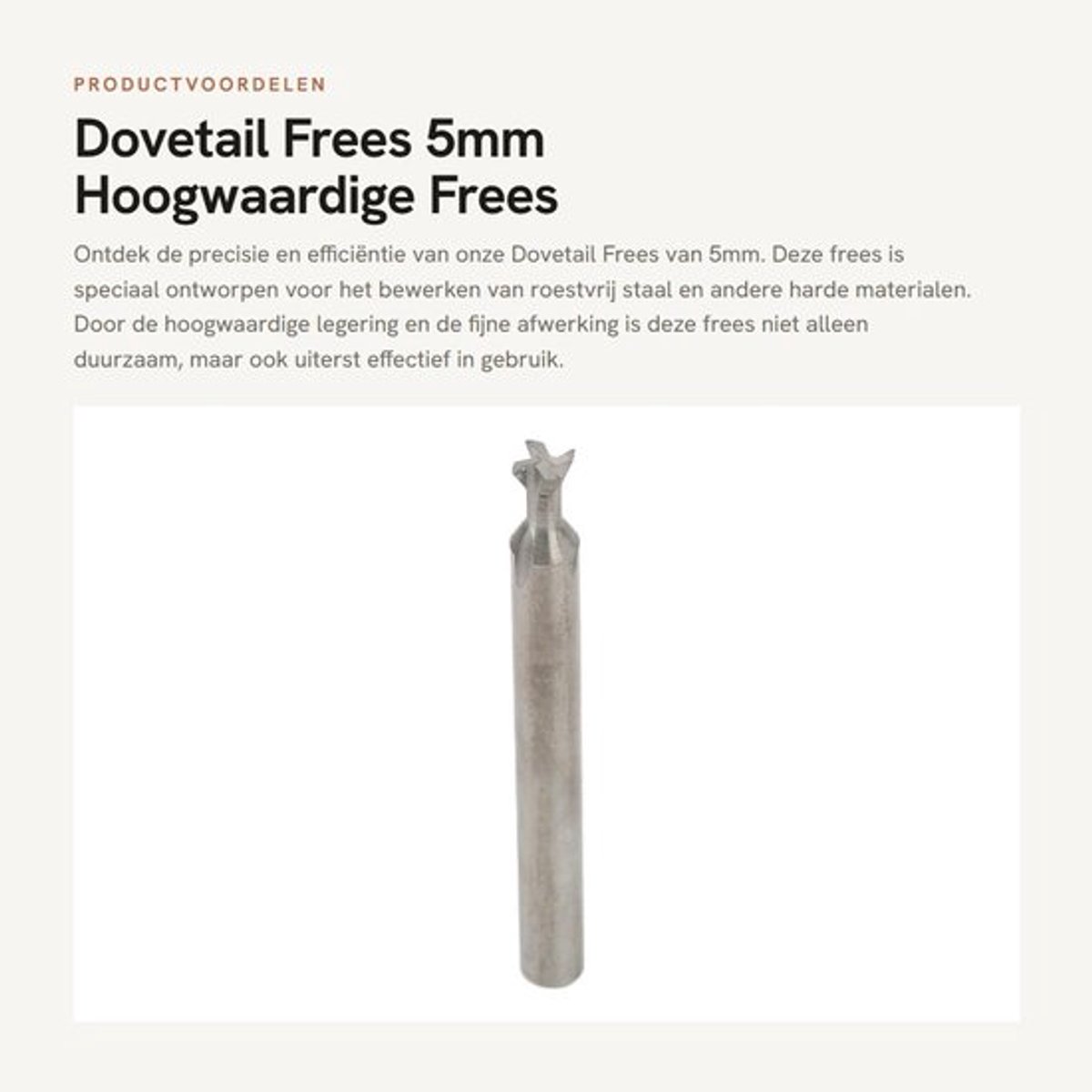 Dailygoods- Dovetail Frezer 5mm - 4 Groeven - Hoogwaardige Legering - Efficiënt en