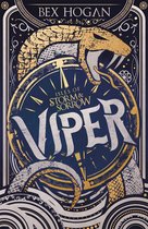 Boekomslag met een gouden slang en de titel 'Viper Isles of Storm & Sorrow' van Bex Hogan.