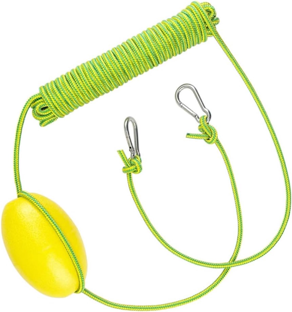 Drijvend Touw - Anker Touw - Watersport Veiligheid - Met Karabijnhaken - 91 Meter - Geel Groen