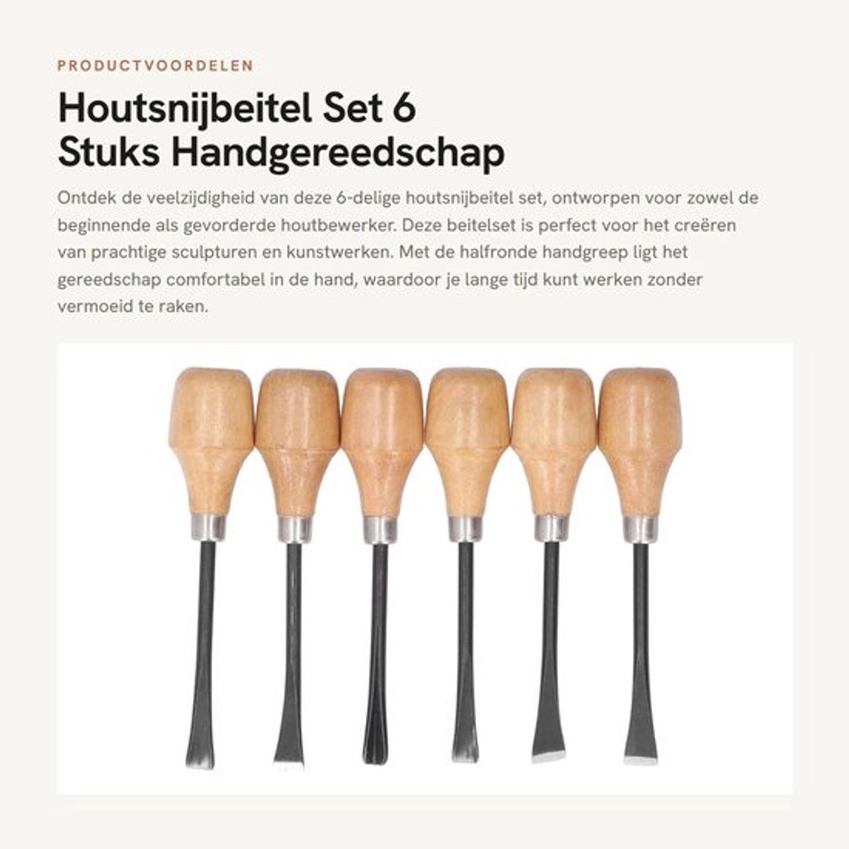 Non-slip wood chisel set with ergonomic design