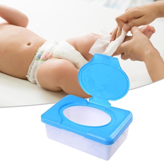 Babydoekjes Houder - Doekjesdispenser Tissue Opberger - Babyverzorging Thuis - Verzwaarde Antislip Basis - 19.5 x 12.5 x 7.5 cm — afbeelding 2