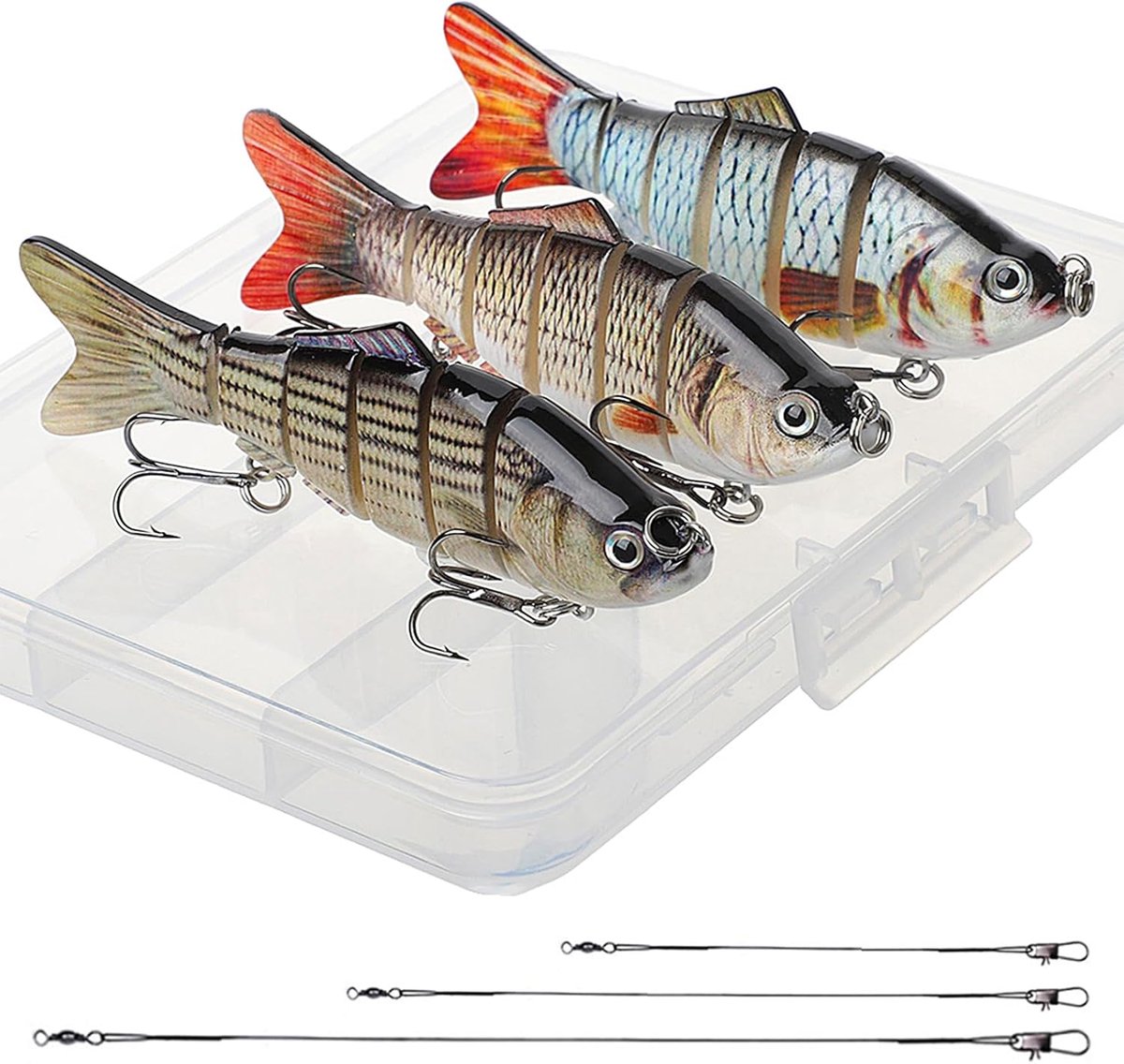 Meergewrichtig Snoekaas - Kunstaas Set - Vissen Op Snoek - Hoge Simulatiegraad - 3 Delen 15-30cm - Multi Color