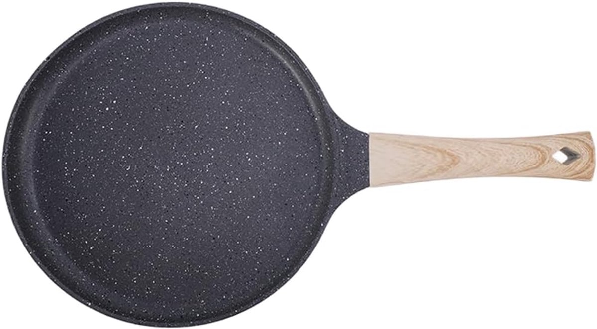 Pannenkoekenpan - Koekenpan Koekepan - Ontbijt Bereiden - Antiaanbaklaag - 24 cm - Zwart