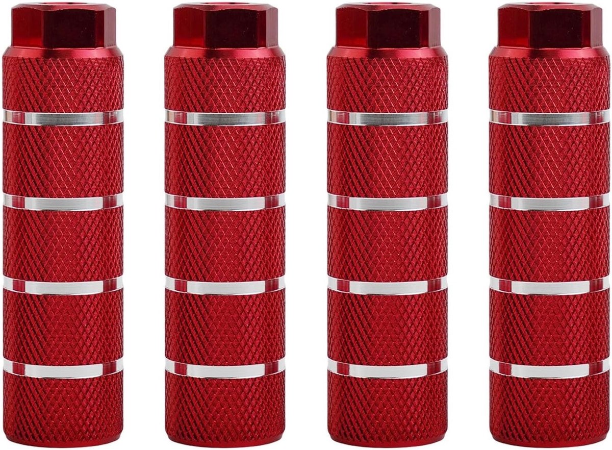 Fiets Voetsteunen - Passagier Steunen - Extra Comfort - Anti-slip Grip - 4 Stuks - Blauw Rood
