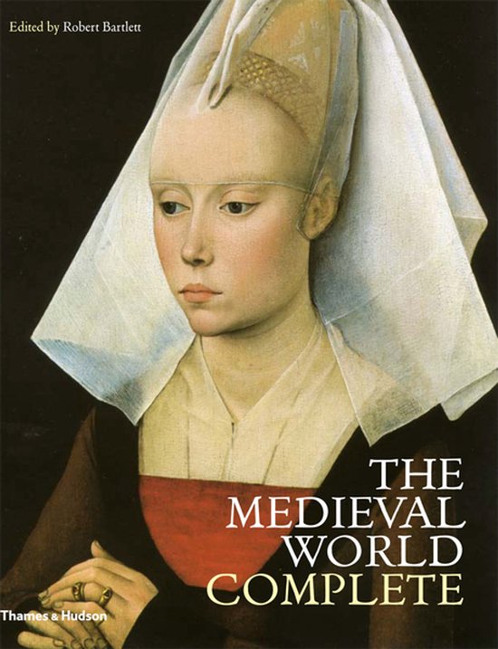 Boekomslag van The Medieval World Complete met een schilderij van een vrouw met een witte sluier.