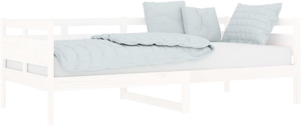 Slaapbank Hout - Logeerbed Bank - Gasten Ontvangen - Massief Grenenhout - 90x200 cm - Wit