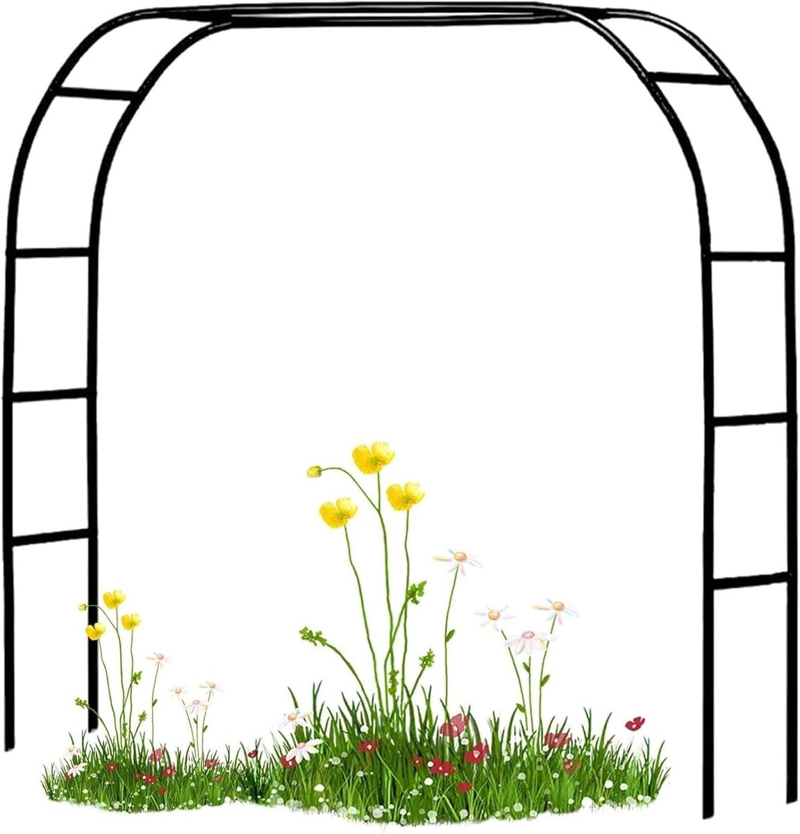 Metalen Tuinboog - Bruiloft Prieel - Tuin Decoratie - Roestbestendige Coating - 180x220 cm - Zwart