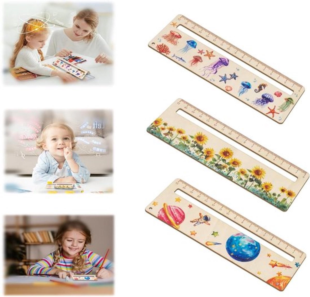 Leesloep en liniaal set van 3 voor kinderen Allecto Plus