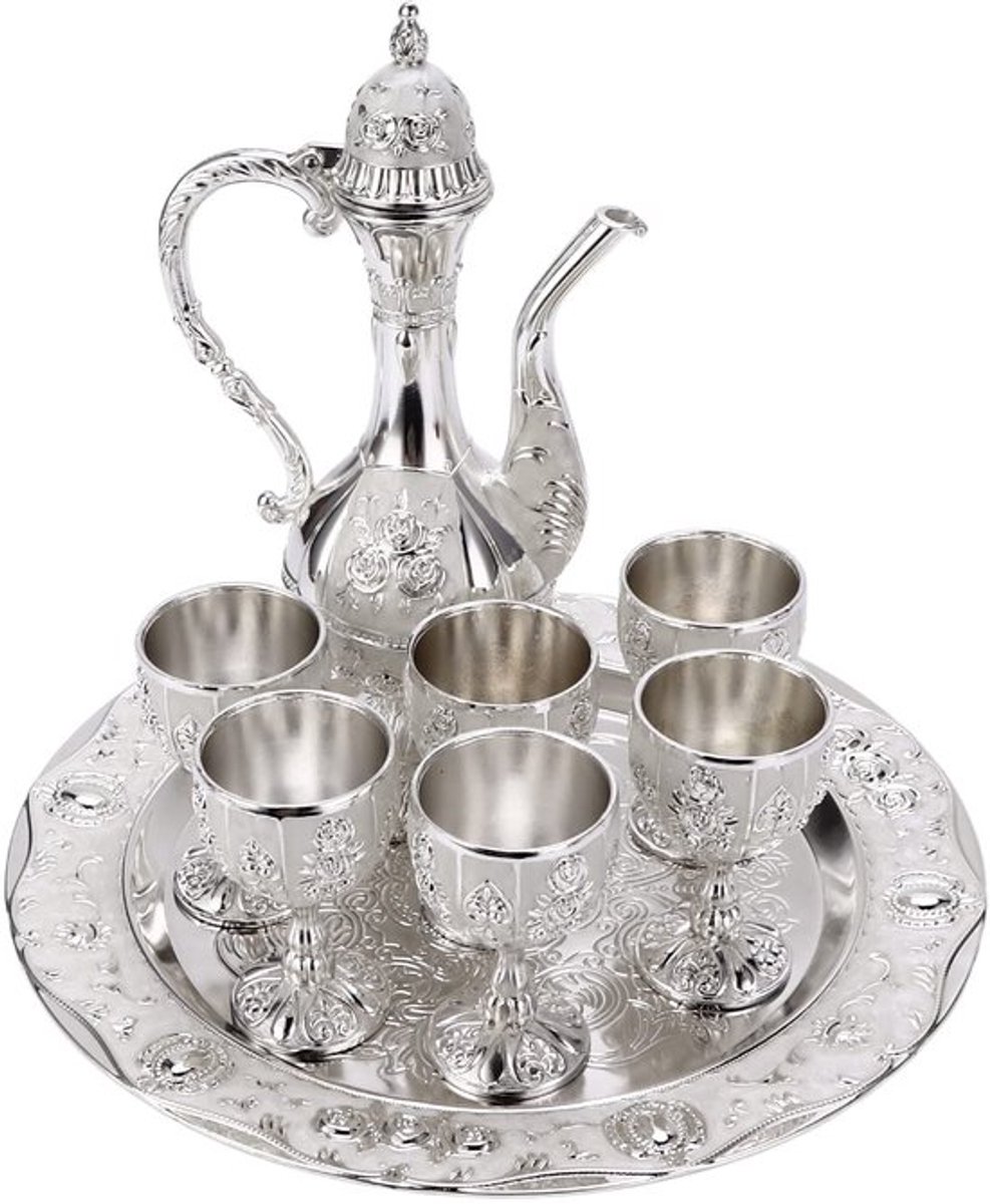 OmGoods - Dailygoody - Vintage Exquise Wijnglazen Kruik Set - Retro Kunstambachten