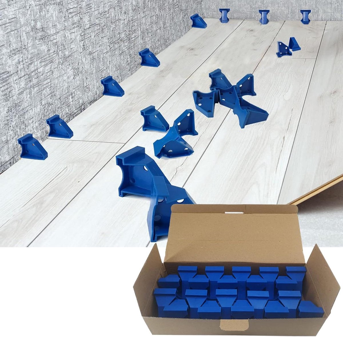 Vloeren Spacers - Afstandhouders Laminaat - Vloeren Installeren - Twee Maten Opening - 20 Stuks - Grijs