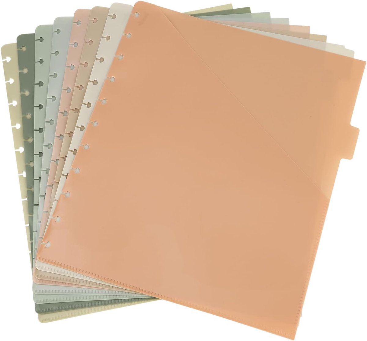 SnelShoppen - 8-delige Discbound Notitieboek Divider Set met Vakken, A4 Formaat Plastic Index Scheidingsbladen voor Kantoor en School Documentorganisa