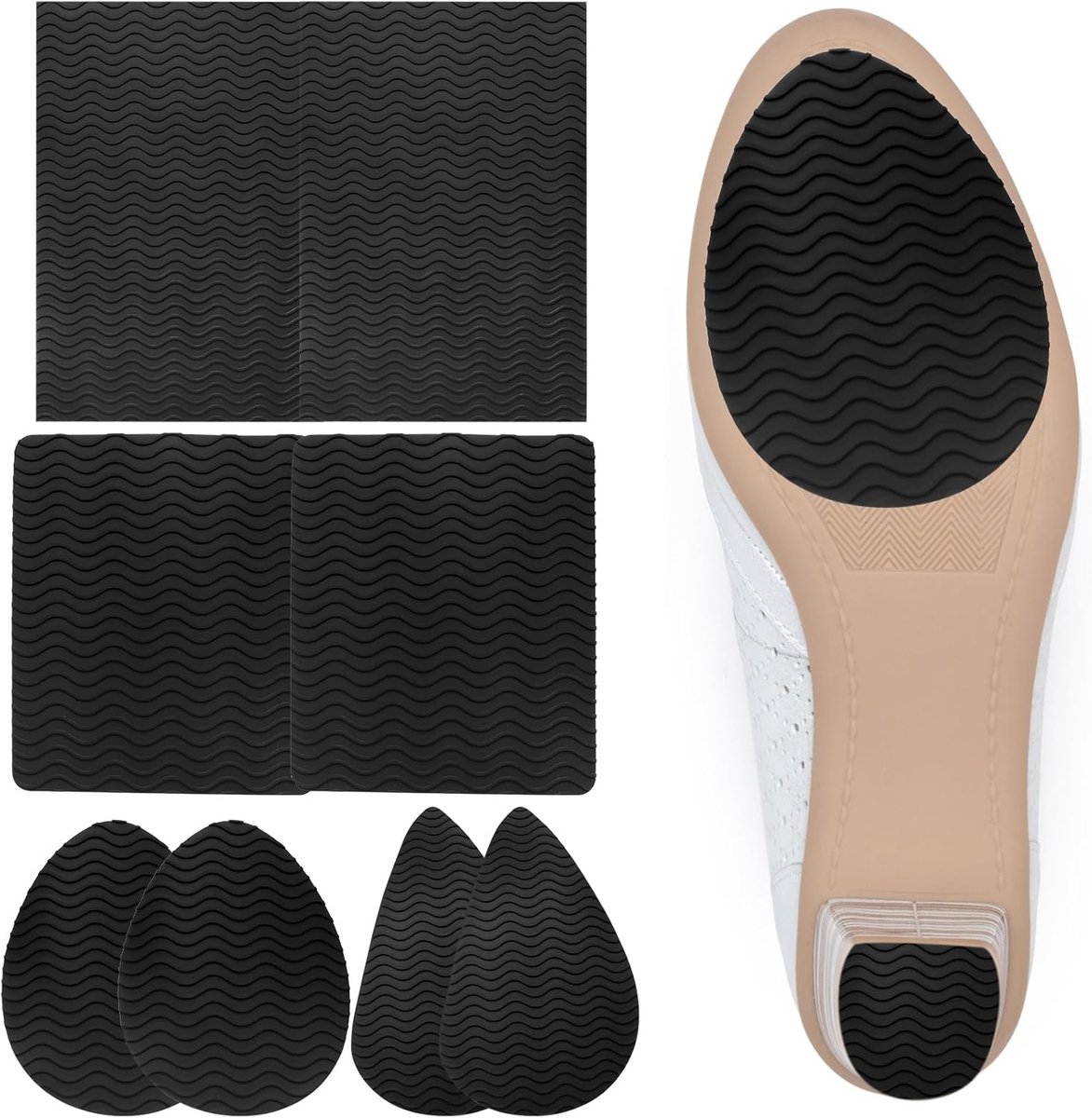 Antislipzoolpads 8 stuks - Siliconen rubberen schoenzolenreparatie - Flexibele bescherming - Stille en veilige grip - ShopVlot
