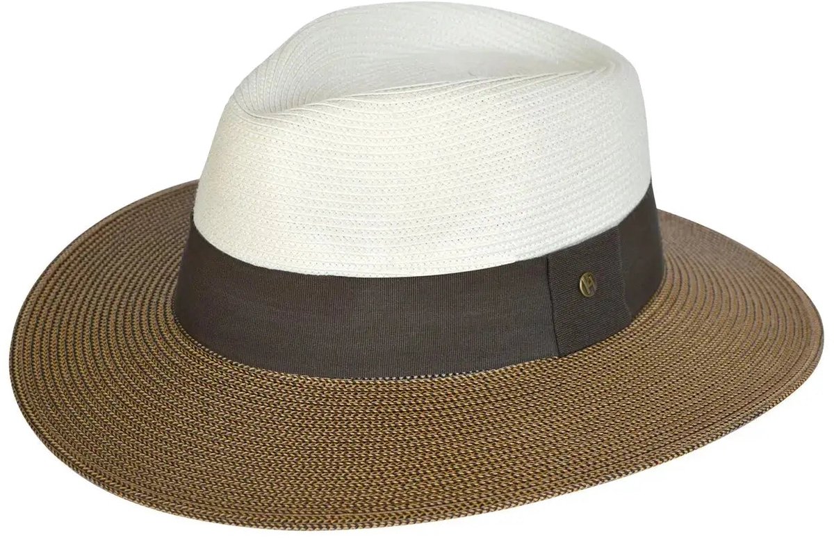 Naledi Fedora – Zonnehoed Dames UV Werend - Maat: S-M: 56 cm - Ivory/Chocolate