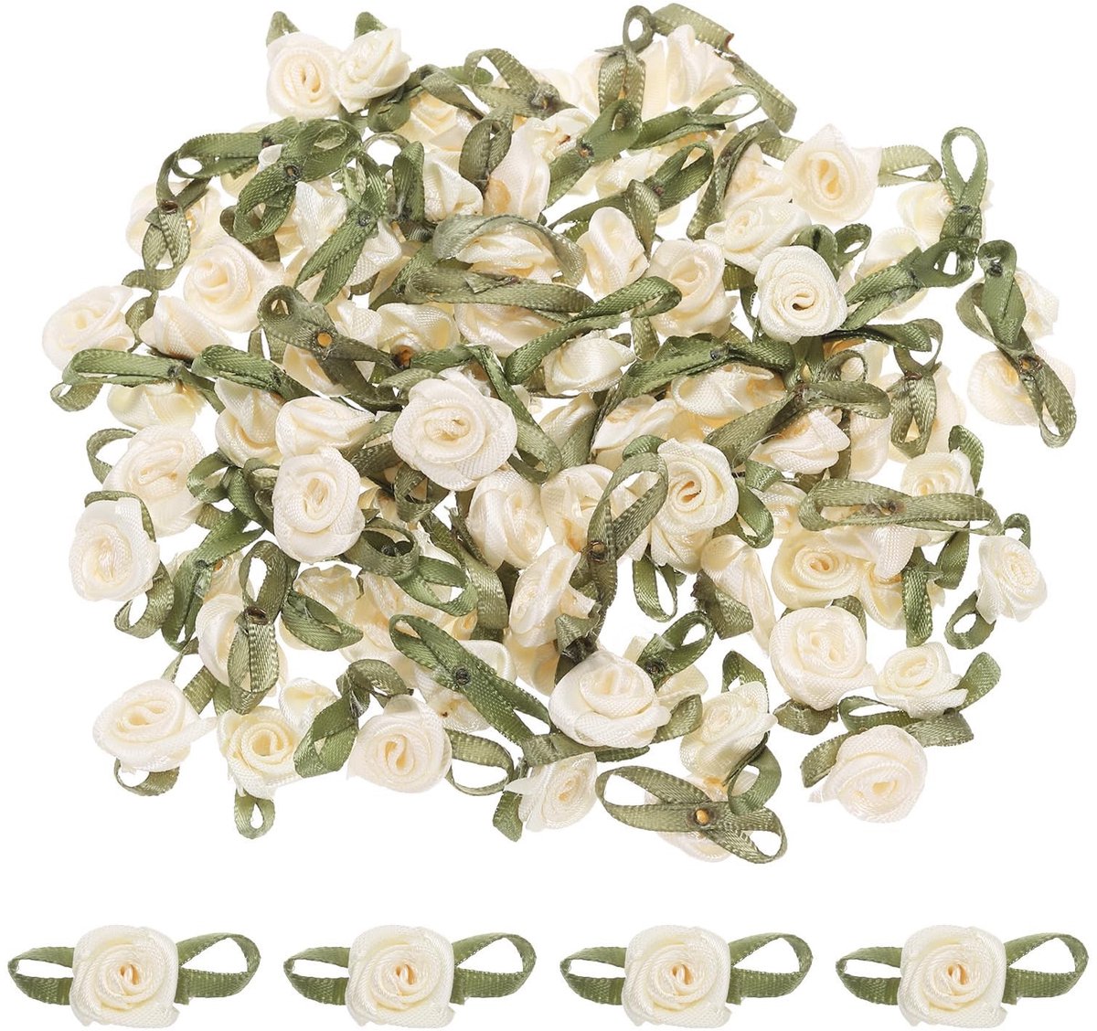 Omgoods - 100 Stuks Mini Satijnen Rozen Bows voor DIY Decoraties