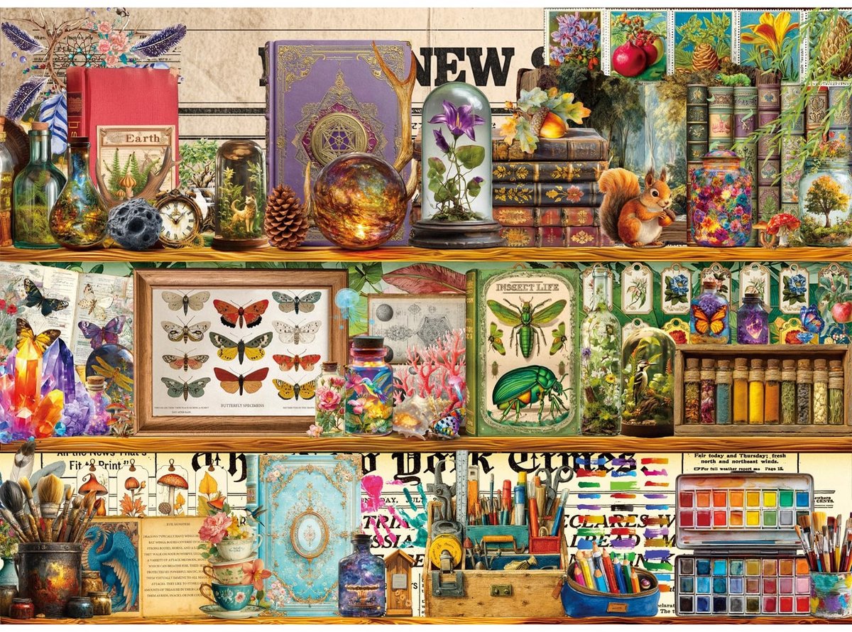 Omgoods - 1000-Puzzel met Vintage Boekenkast Thema voor Volwassenen