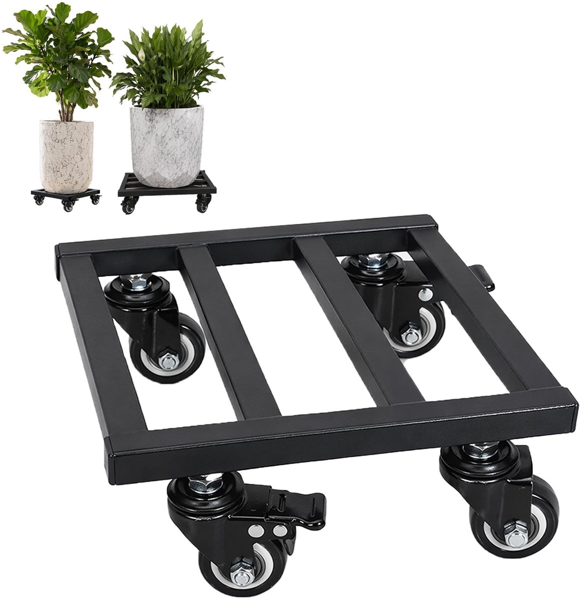 Omgoods - Plantenroller met Afsluitbare Wielen, 30 cm Vierkant