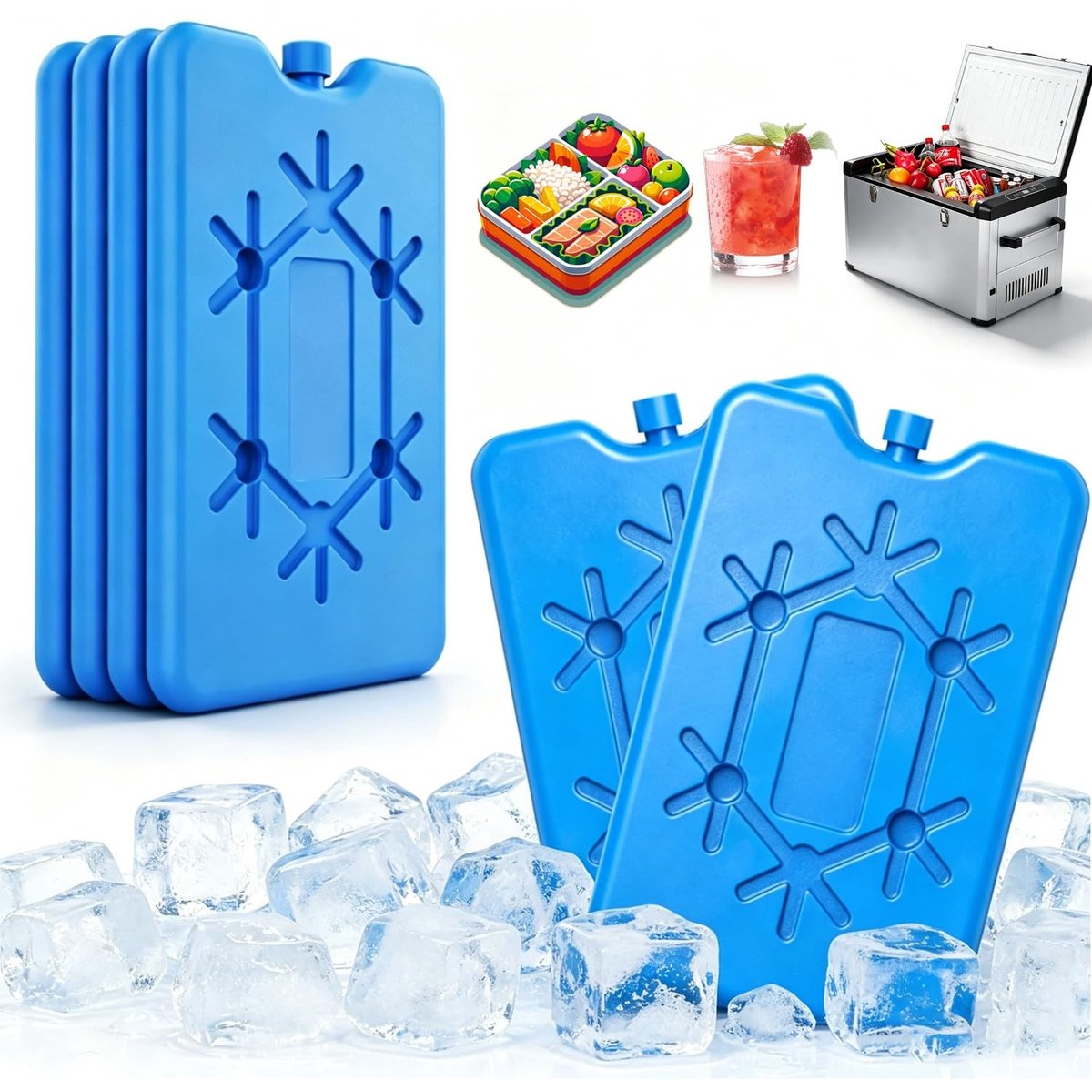 Omgoods - Set van 6 Herbruikbare IJsaccu's voor Koeling, 200 ml