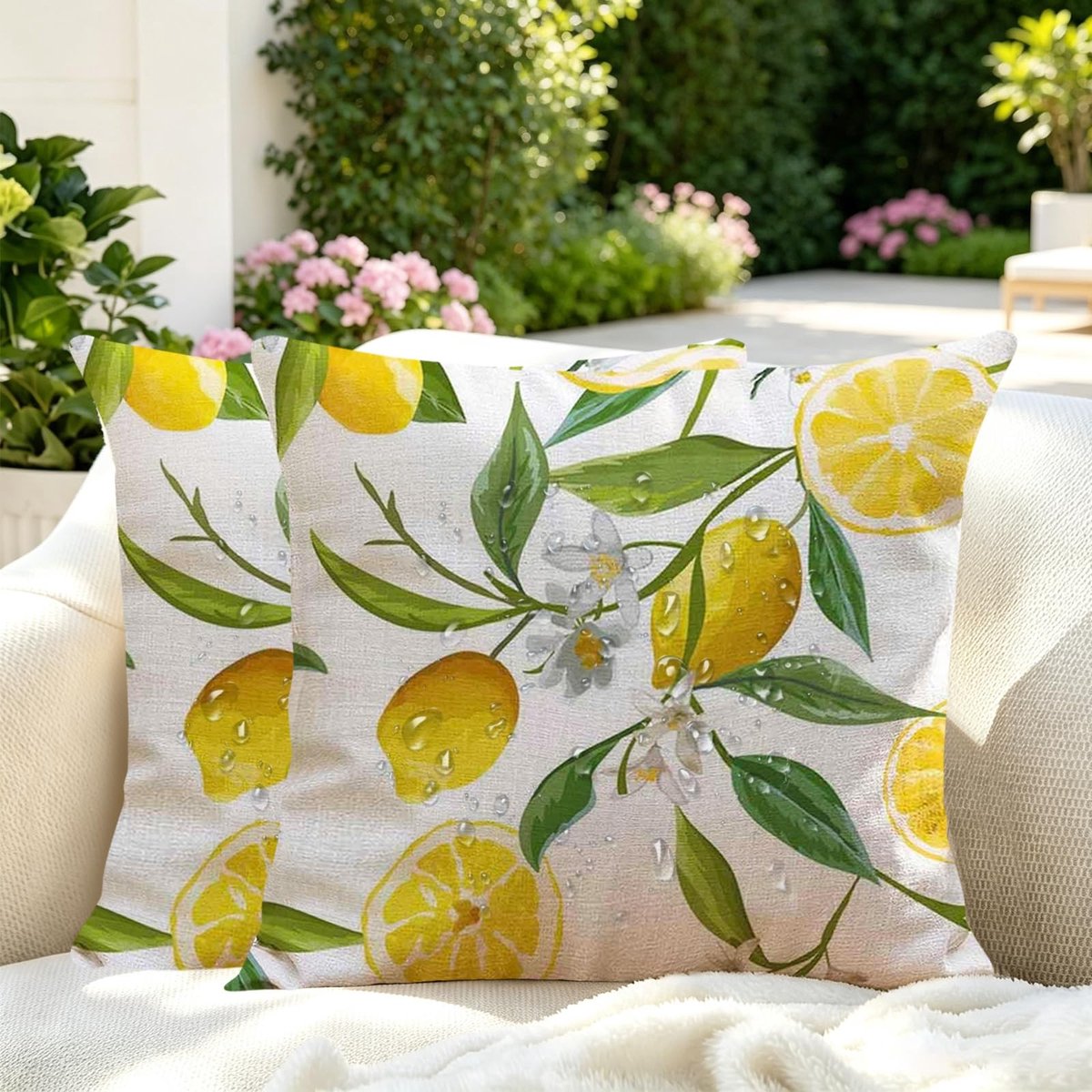 Omgoods - Set van 2 Weerbestendige Kussenhoezen 40x40cm voor Buiten