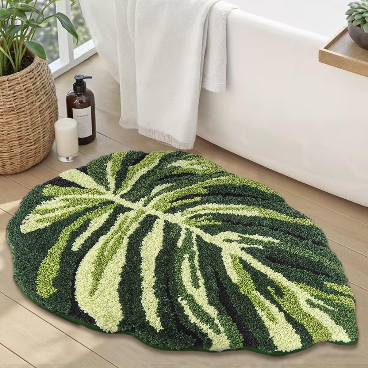 Omgoods - Monstera Blad Badmat, 50 x 80 cm, Zacht en Antislip