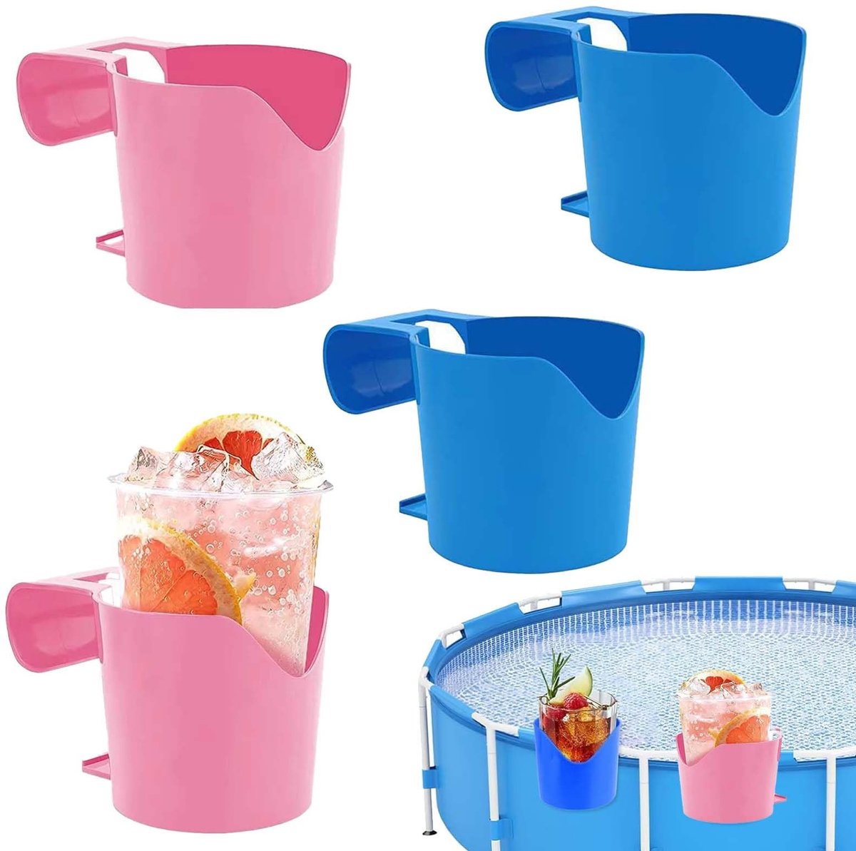 Omgoods - Set van 4 Zwembad Drinkhouders