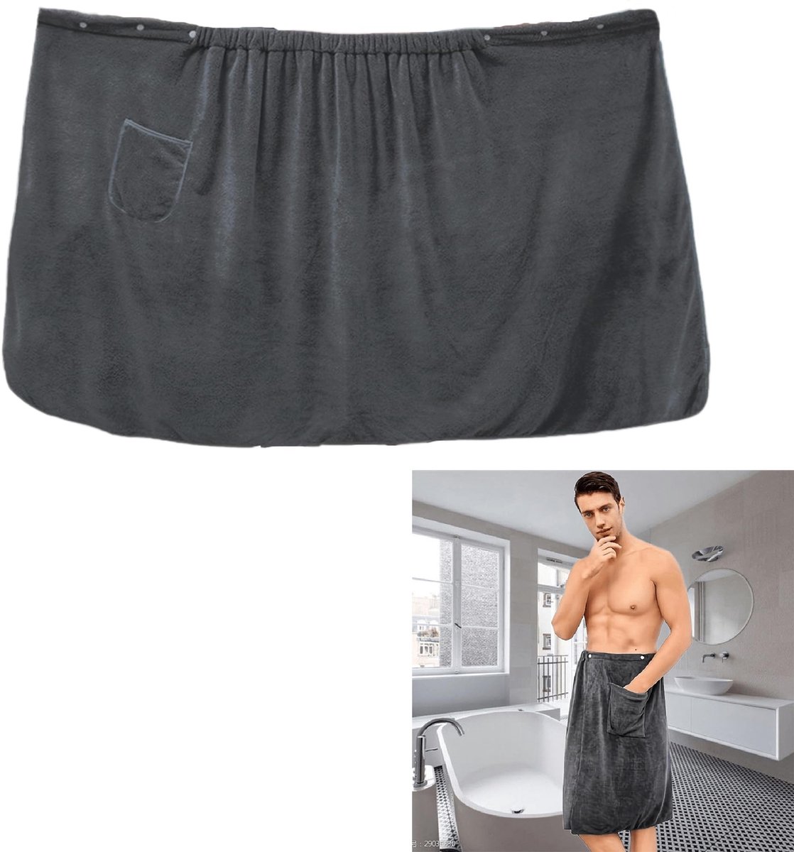 Omgoods - Grijze Sauna Kilt voor Mannen van Hoogwaardige Stof