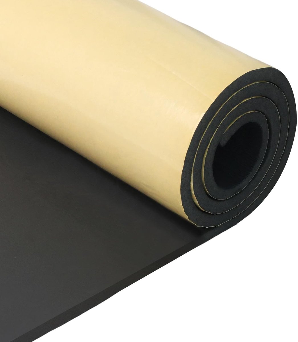 Omgoods- Schuimrubber Zelfklevend - Neopreen Schuimplaat - 300 mm x 12 mm x 1,5 m - Geluidsisolatie - Schokabsorberend - Antislip Eigenschappen - Isolatiemateriaal