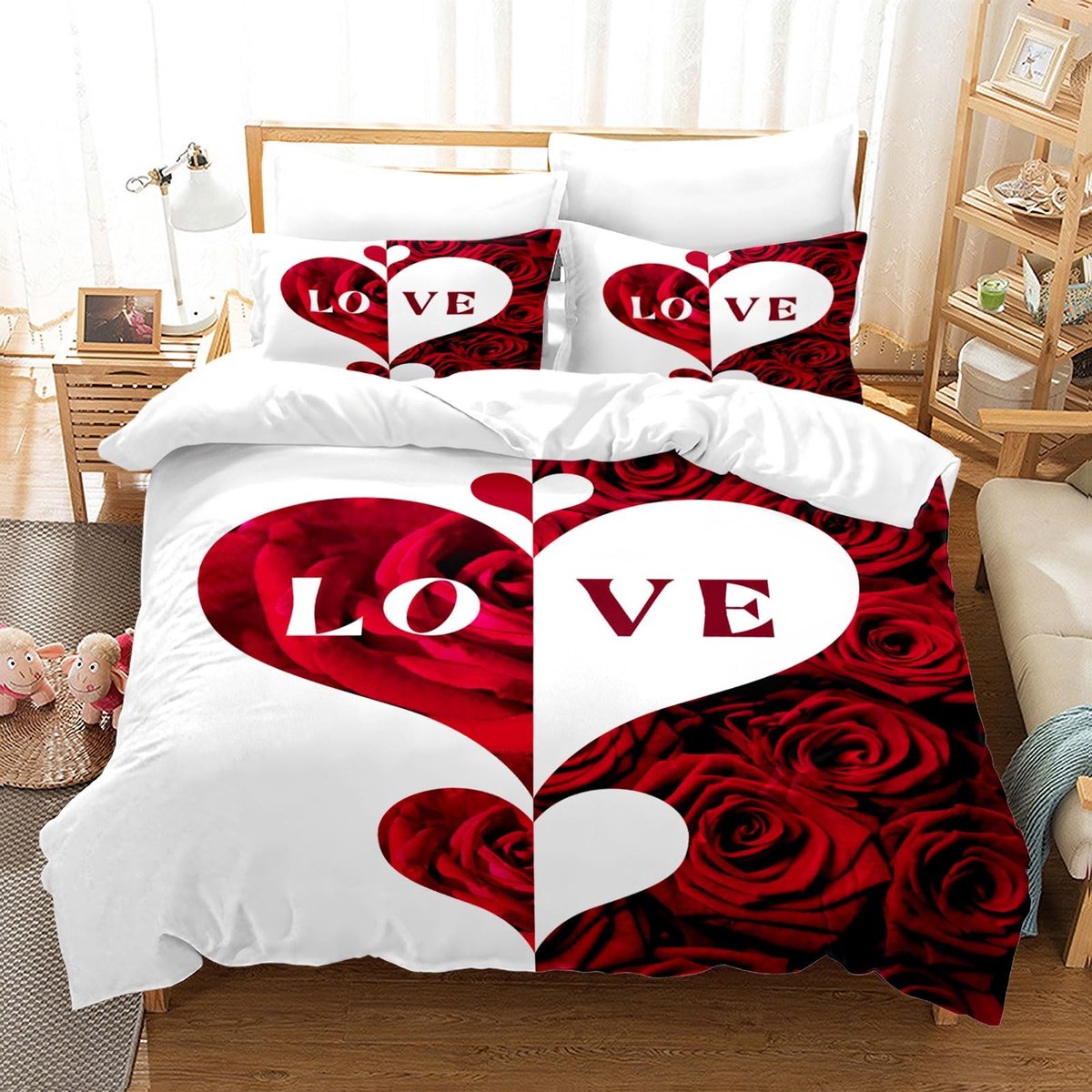 Omgoods - Bedlinnen Set - Black & White Koppel Dekbedovertrek - 220 x 240 cm