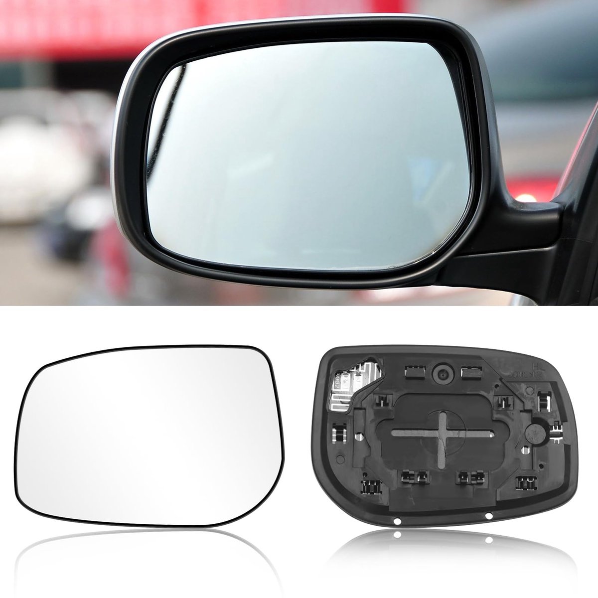 Omgoods - Vervangingsspiegelglas voor Toyota Yaris (2006-2011) Links