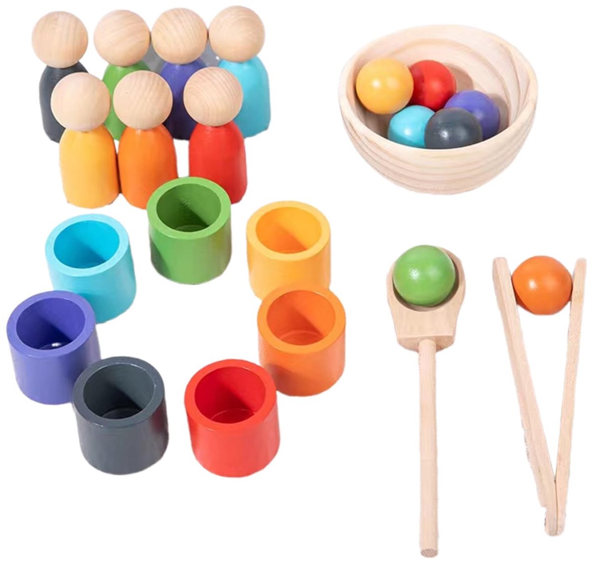 Omgoods - Montessori Speelgoed met Kleurensorteer en Telspel voor Peuters