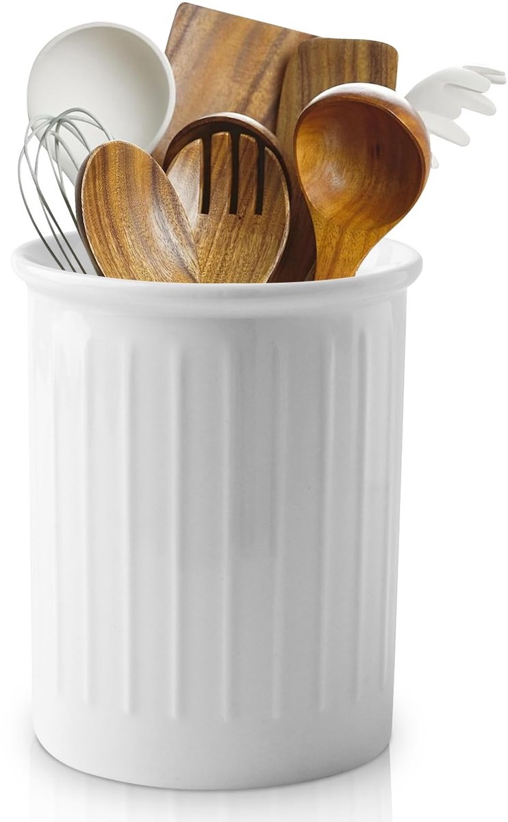 Omgoods - Keramische Keukenhulpmiddelenhouder met Glanzende Afwerking