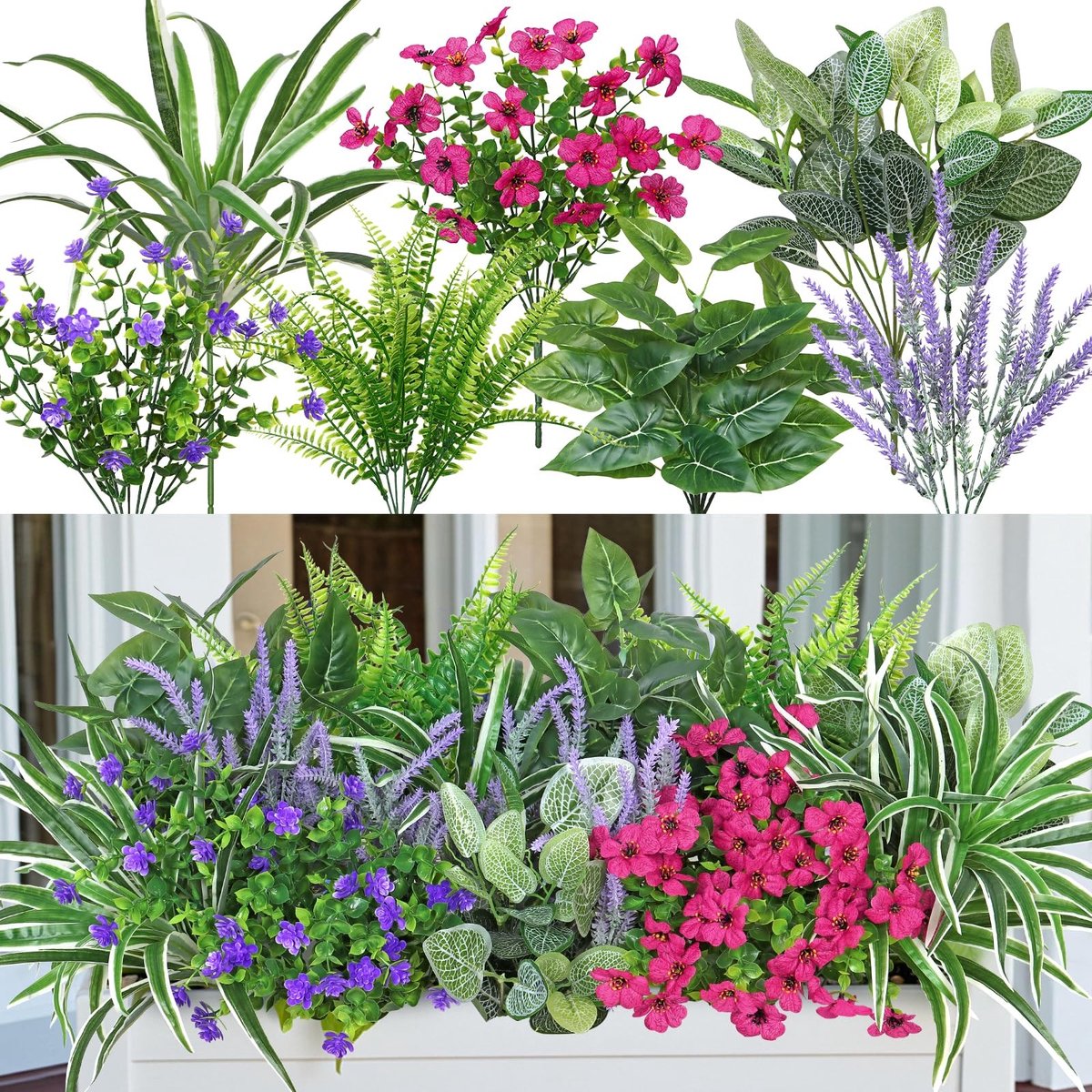 Omgoods - Set van 20 Kunstplanten voor Buitendecoratie met UV Bestendigheid