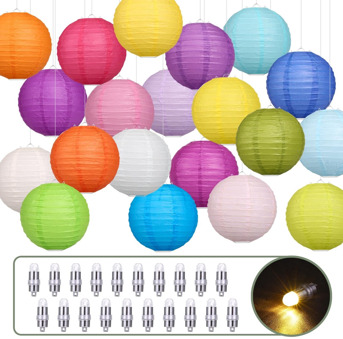Omgoods - Kleurige Papieren Lantaarns 25 cm voor Feestelijke Gelegenheden