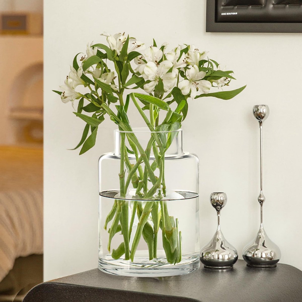 Omgoods - Transparante Glazen Vaasje voor Bloemen en Decoratie