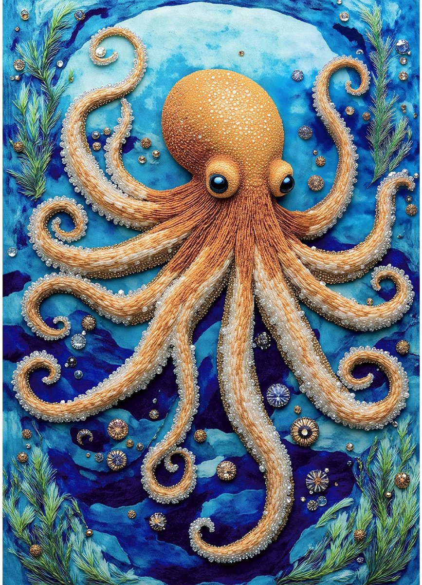 Omgoods - 1000 Stuk Puzzel voor Volwassenen met Beaded Octopus Ontwerp