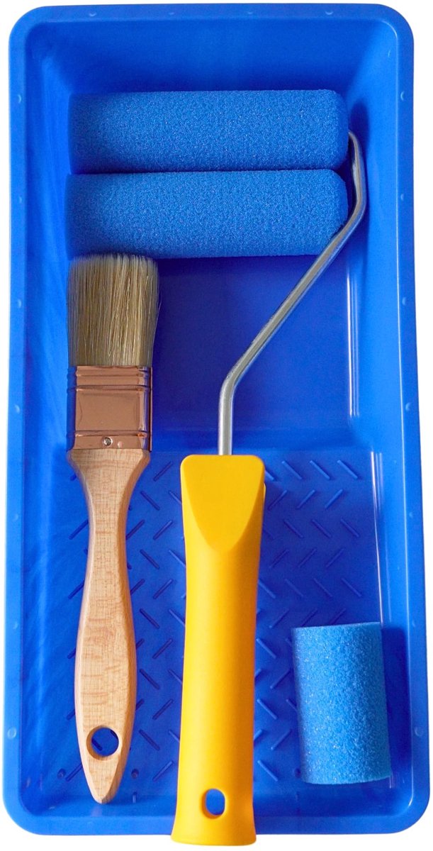 Omgoods - Complete Verfset met Blauwe Roller voor Meubels en Muren