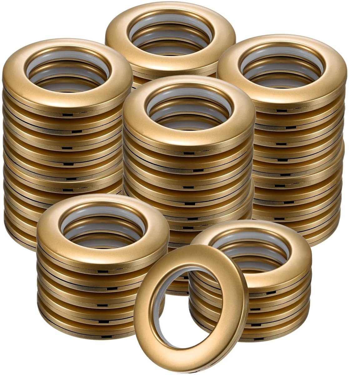 Omgoods - 50-Pack Kunststof Gordijnringen met Binnendiameter 40mm Mat Goud