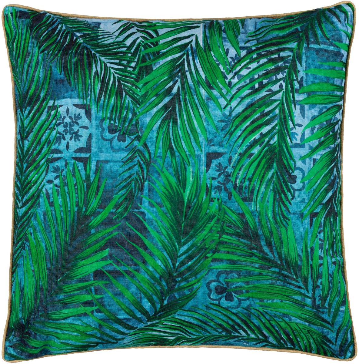 Omgoods - Outdoor Kussenhoes met Palmbladmotief - 50x50 cm