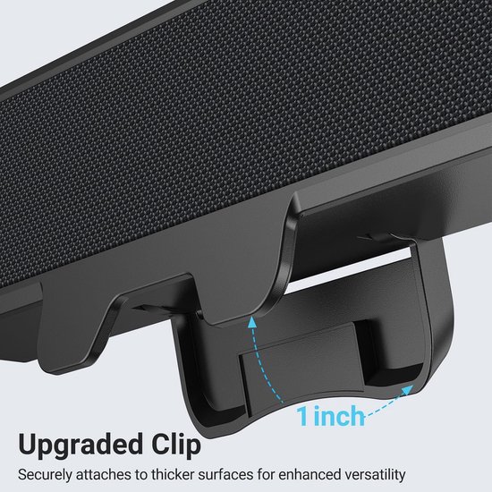 Computer Luidsprekerbalk - PC Speaker - Desktop Audio - Ruimtebesparend Clipontwerp - 10W - Zwart — afbeelding 2