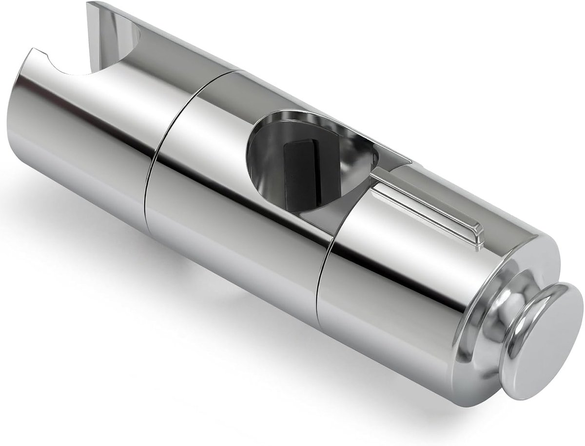Douchekop Houder, 19-25 mm Verstelbare Handdouche Houder voor Grote Diameters, Douchekop Ophanger, Met Ronde Haak, Chroom